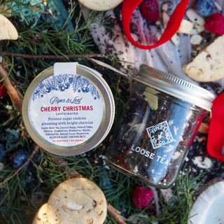 Cherry Christmas Glass Jar of Loose Leaf Tea - 30 Servings