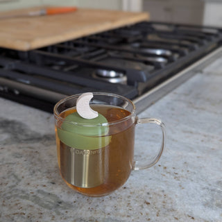 Ivory Floral Crescent Moon - Floating Tea Infuser