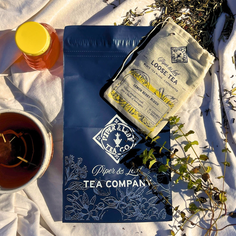 A Piper & Leaf tea subscription box, ready to gift